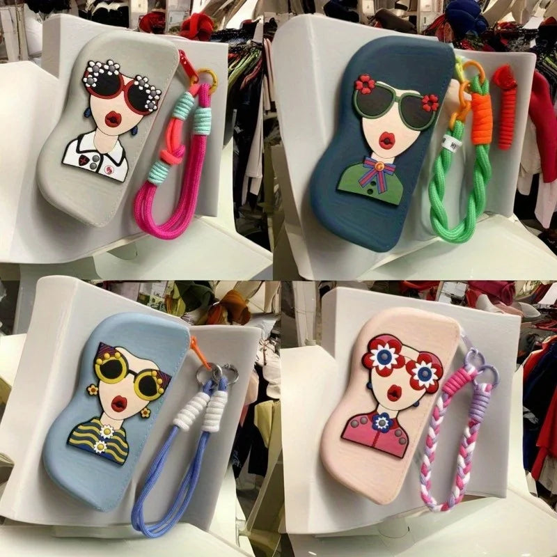 1pc Silicone Eyewear Case for Women, Vibrant Lanyard, Portable Glasses Pouch, Convenient Storage for Birthday Everyday Gift Oasis Select