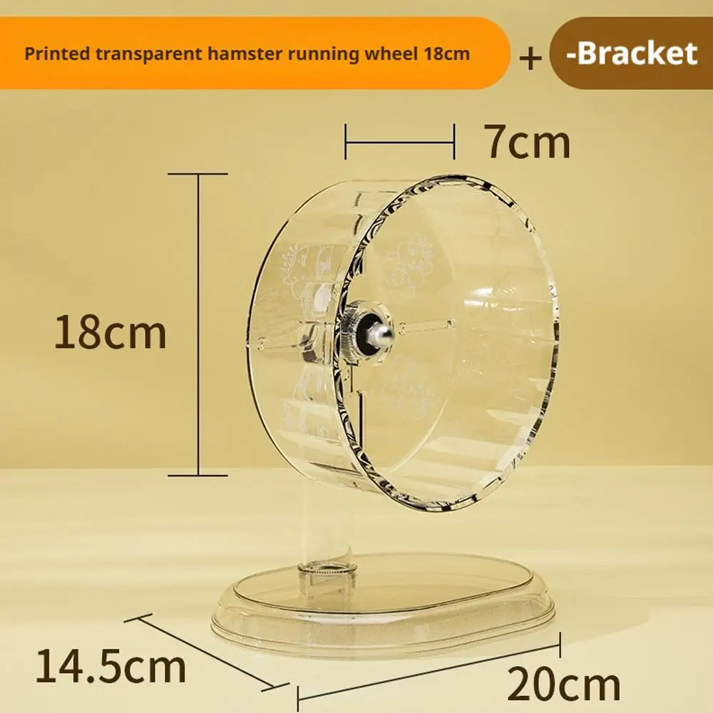Hamster Transparent Running Wheel Toy For Hamster Quiet Running Exercise Toy Easy To Disassemble And Clean Pets Accessories Oasis Select 18cm