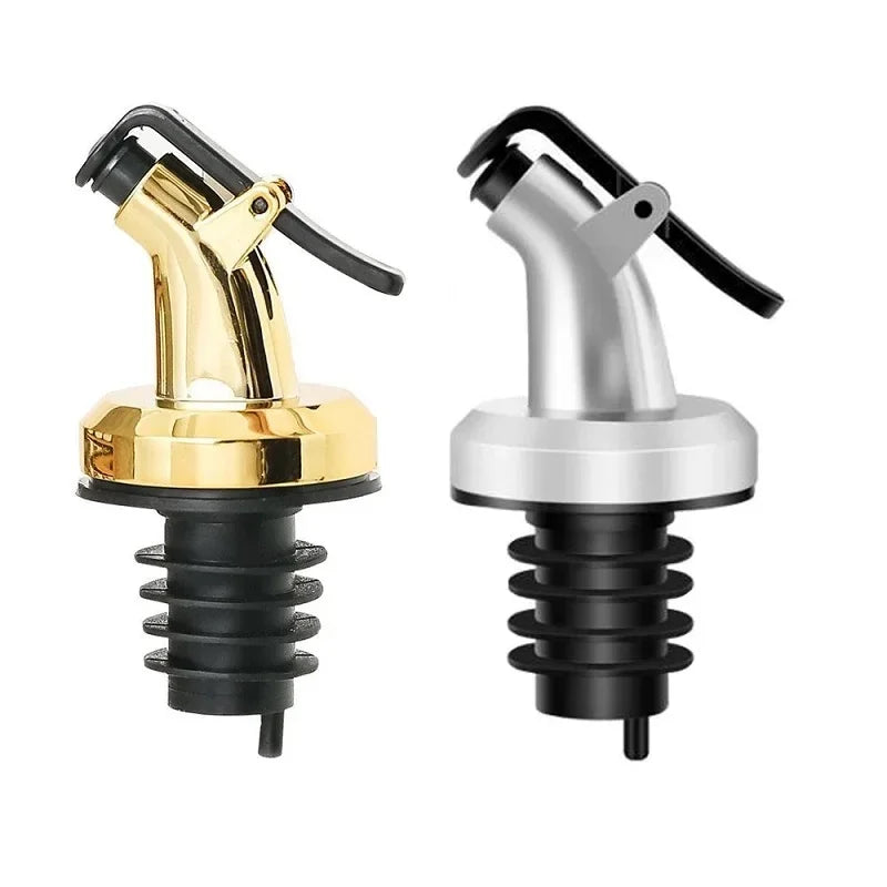 1-4Pcs Olive Oil Spouts Oil Vinegar Bottle Stopper Spout Leakproof Nozzle Dispenser Creative Leakproof Silicone Bottle Stopper Oasis Select 2pcs Gold-Silver