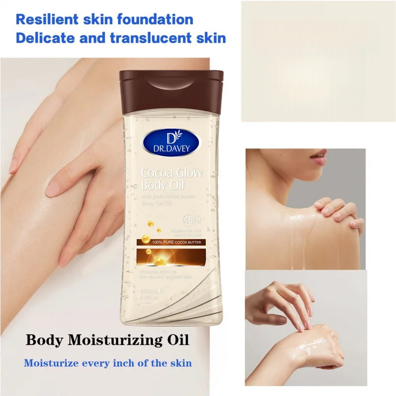 DR.DAVEY Cocoa Glow Body Oil 200ml – Hydrating Skin Care Oil