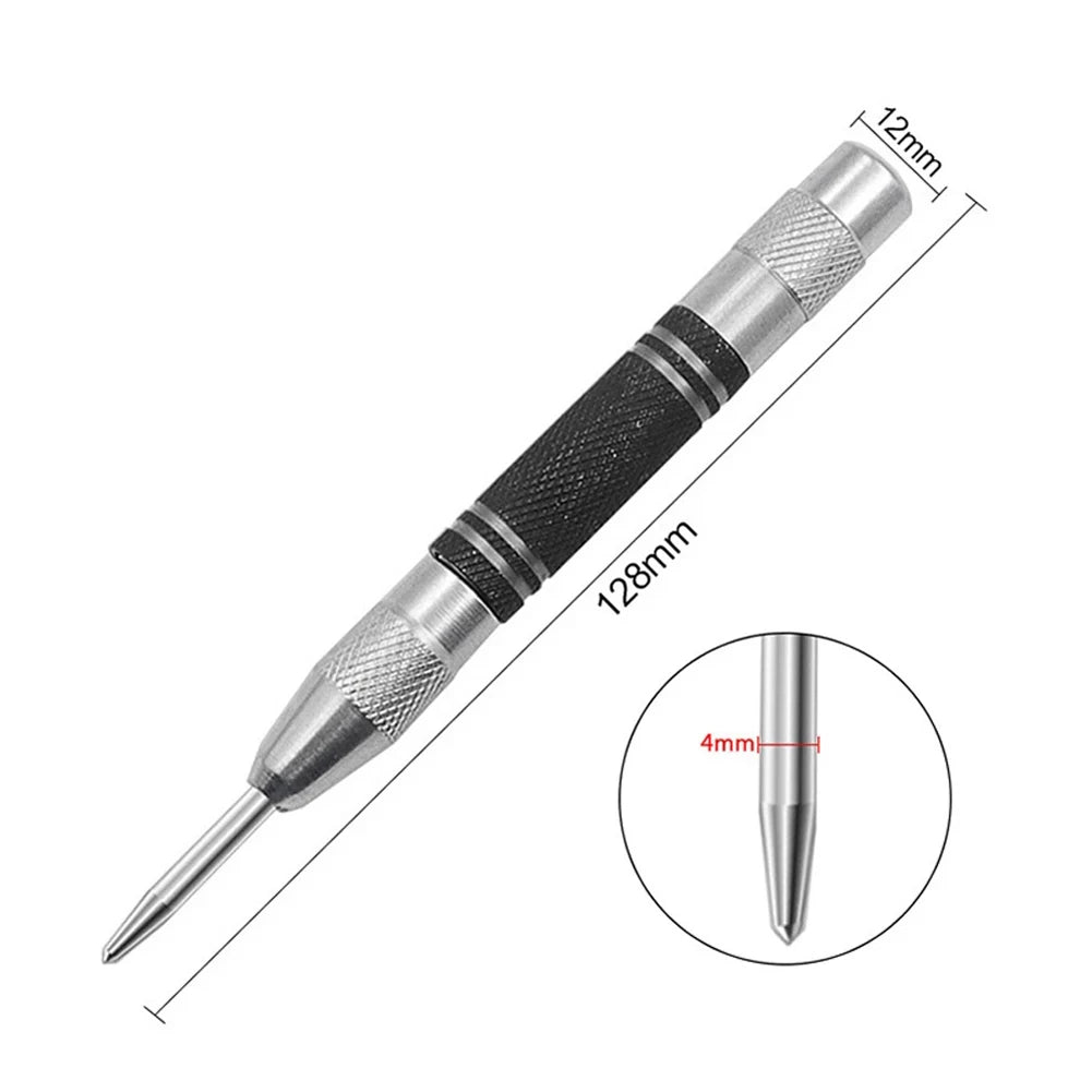 5inch Automatic Center Punch Spring Loaded Marker Wood Metal Glass Steel Press Dent Drill Location Hand Tool ﻿ Oasis Select