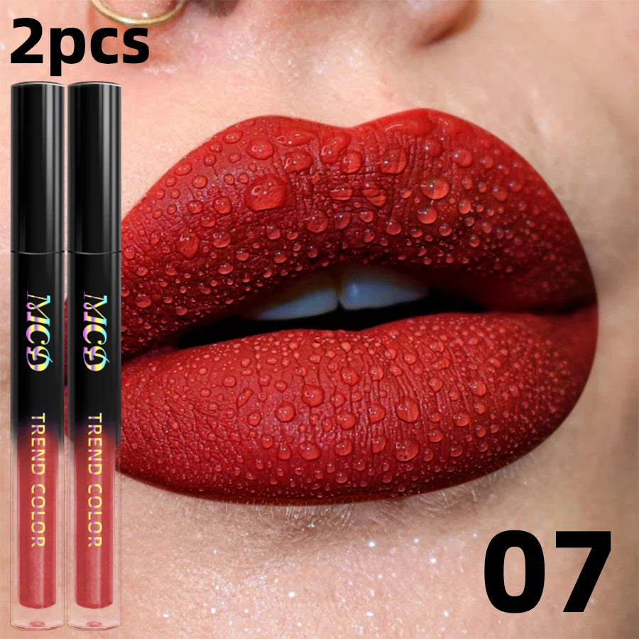 MCD 19-Shade Matte Velvet Liquid Lipstick – Waterproof Lip Glaze