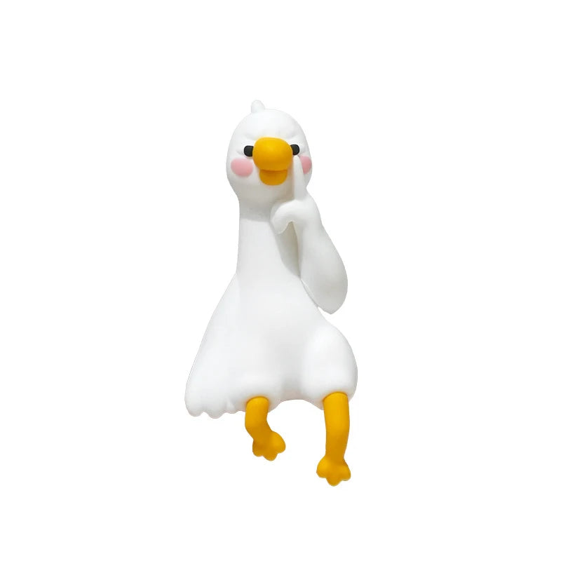 Cute 3D Resin Duck Figurine Cartoon Animal Mini Ornament Playful Desk Car Dashboard TV Monitor Decor Ideal Gift Idea Oasis Select StyleB