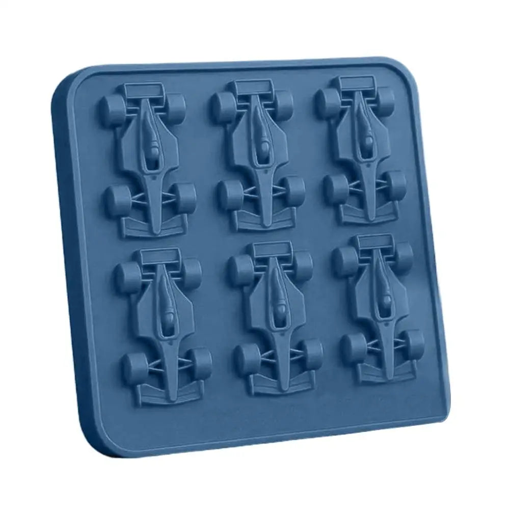 Formula Racing Car Ice Mold F1 Ice Mold, Silicone Racing Car Jelly Mold, 6-Cavity 3D Race Car Tumbler Ice Cube Tray Baking Tool Oasis Select A