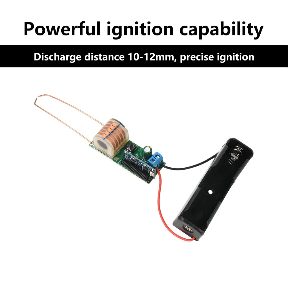 High Voltage Module DC 3.7V Remote Ignition Module Arc Igniter Booster Coil 12mm Discharge 50m With Battery High Voltage Igniter Oasis Select