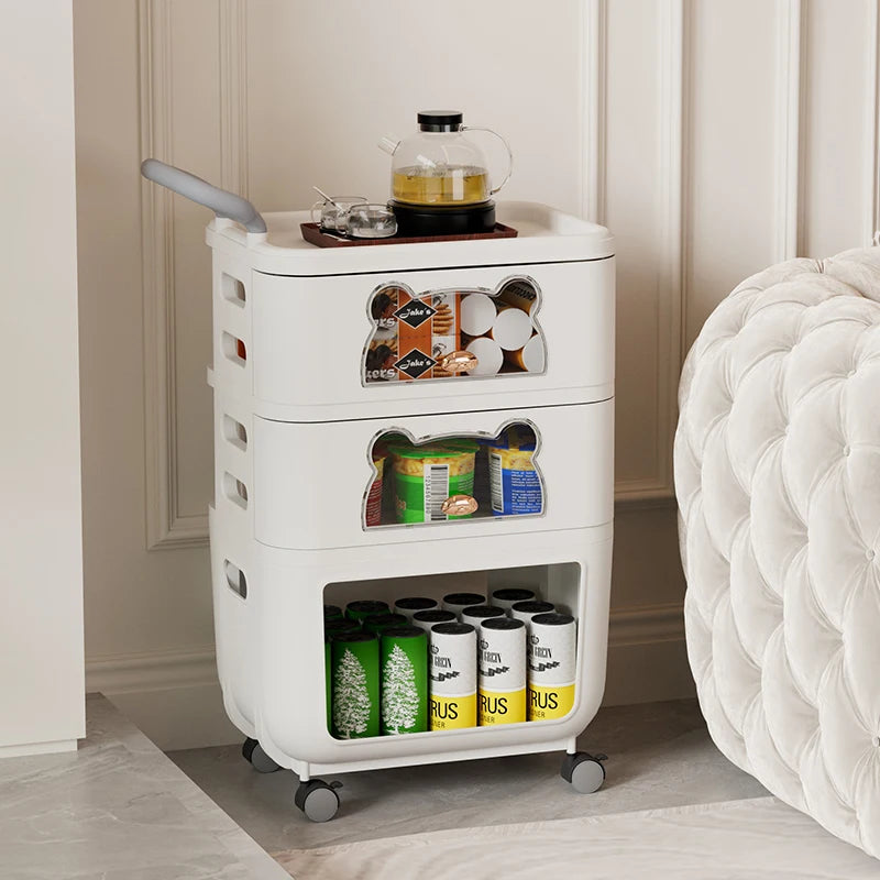 3/4-Tier Rolling Storage Organizer Large Capacity Sealed Drawers Space-Saving Dust-Proof for Snacks/Toys Oasis Select