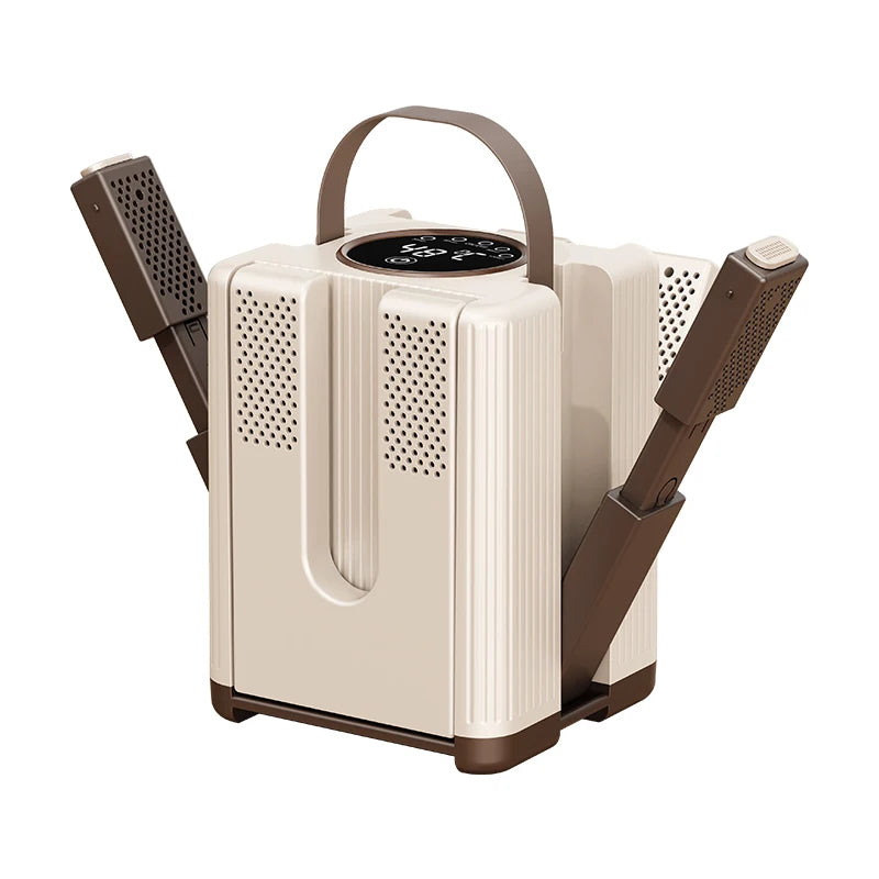 Electric Shoes Dryer 6 Arms Portable Foldable Telescopic Smart Heater Deodorizer Dehumidifier Shoe Drying Machine Foot Warmer Oasis Select Beige US