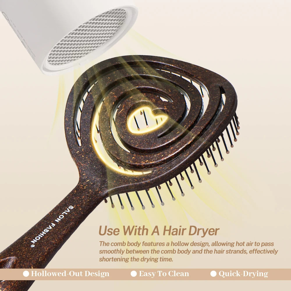 Hollow Detangling Hair Comb – Scalp Massage, Wet & Dry Use Hair Detangling Comb Oasis Select