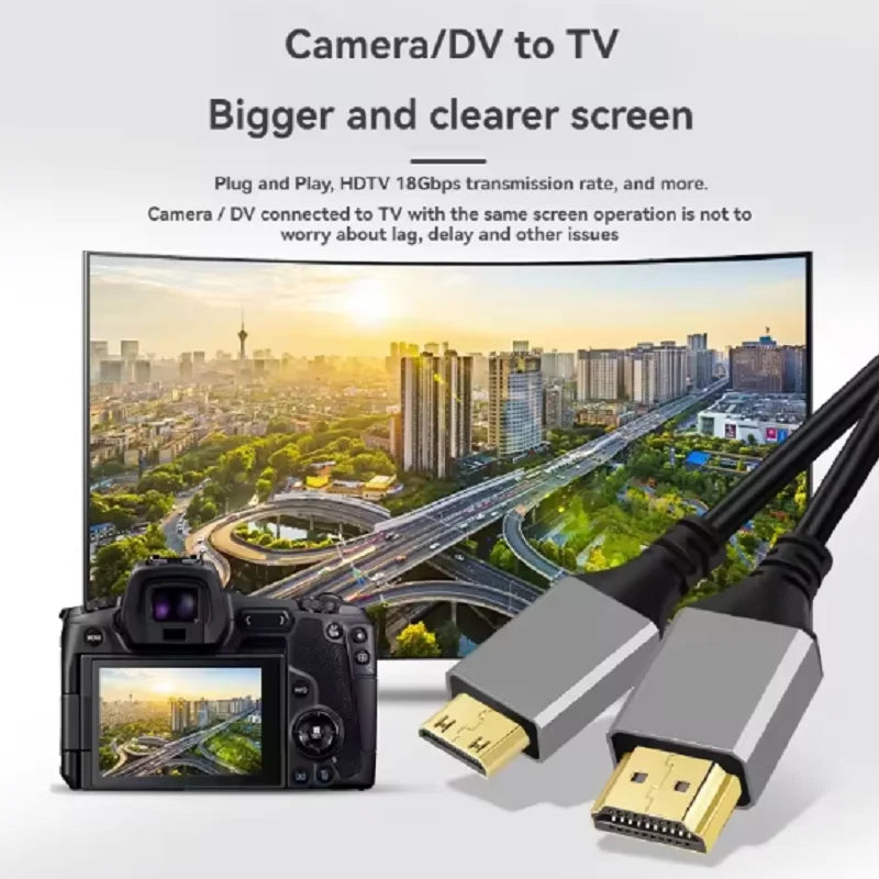 8K Mini HDMI-compatible to HDMI Cable HDTV 2.1 Cable For Camera TV Tablet Support 8K 4K 5K 48Gbps eARC HDR10 HDCP hdmi splitter Oasis Select