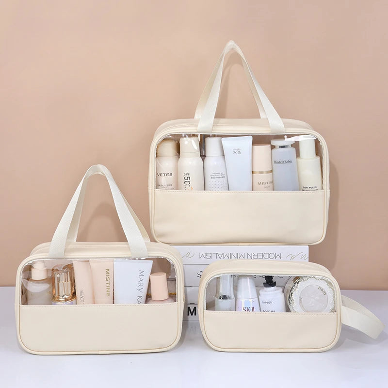 Portable Travel Cosmetic Bag Women Transparent Makeup Bag Large-Capacity Bath Wash Bags Multifunction Waterproof Storage Case Oasis Select