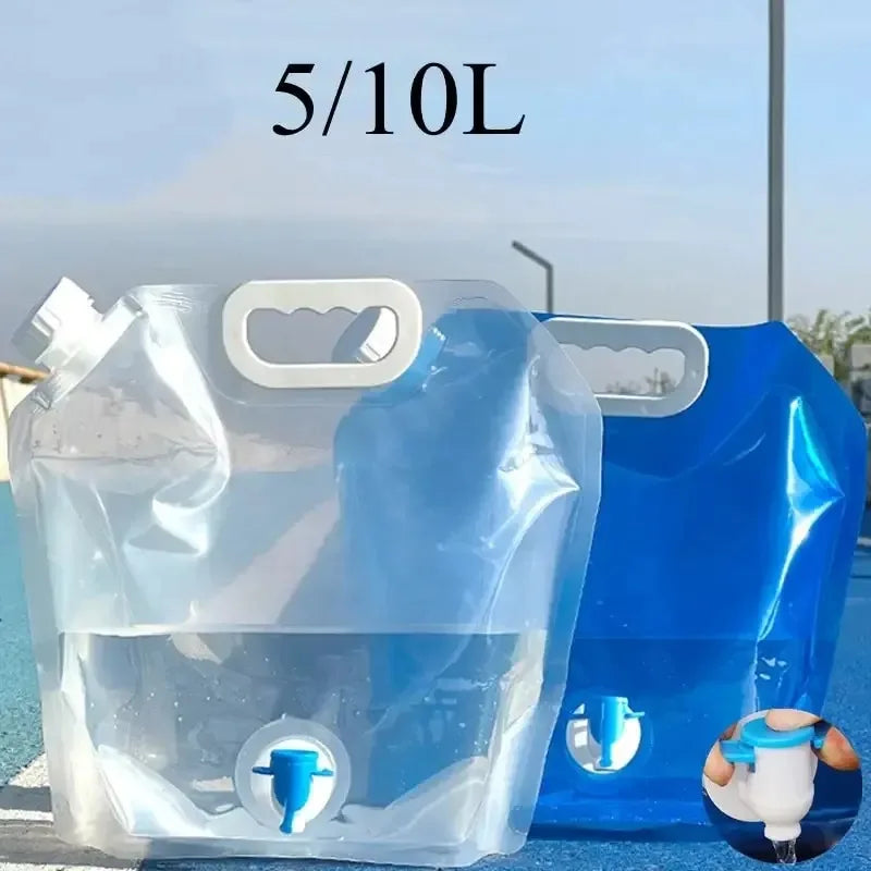 5/10L Camping Water Bag Portable Folding Water Bucket Large Water Container Outdoor Travel Collapsible Pouch Can Camping Supplie Oasis Select