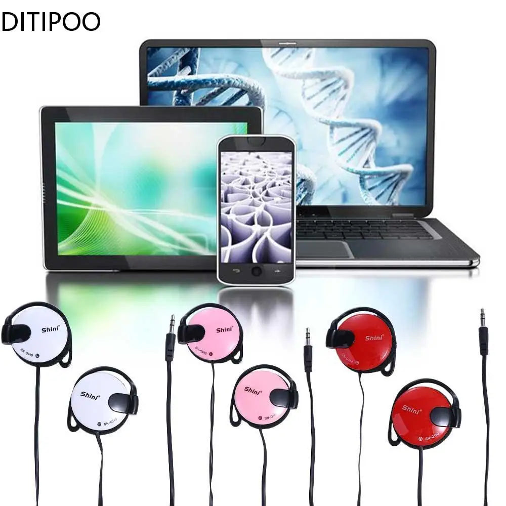 3.5mm Bass Headphones Ear Hook Headset Sports Earphone Wired Earpiece For Mp3 Computer Mobile Telephone Oasis Select