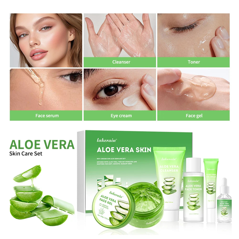 Multi-skin Care Aloe Vera Skin Care Set Deep Moisturizing Deep Nourishment Whitening Brightening Hydrating Smooth Skin Oasis Select 1set