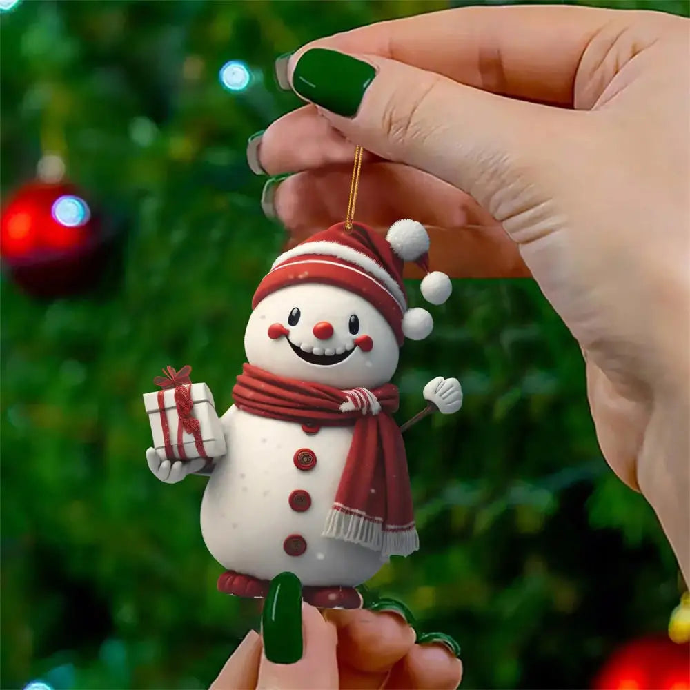 8cm Pink Snowman Hanging Pendants Christmas Decorations Xmas Tree Pink 2D Acrylic Ornaments Home Holiday Decoracion 2025 Navidad Oasis Select 03
