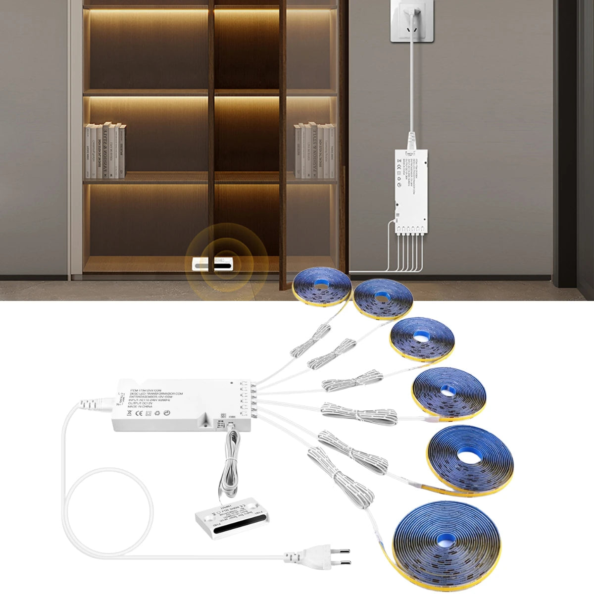 1/2/5/10PCS COB LED Cabinet Lights Strip Double Door Sensor Switch Collect Closet Integrated Proximity Induction Night Lighting Oasis Select