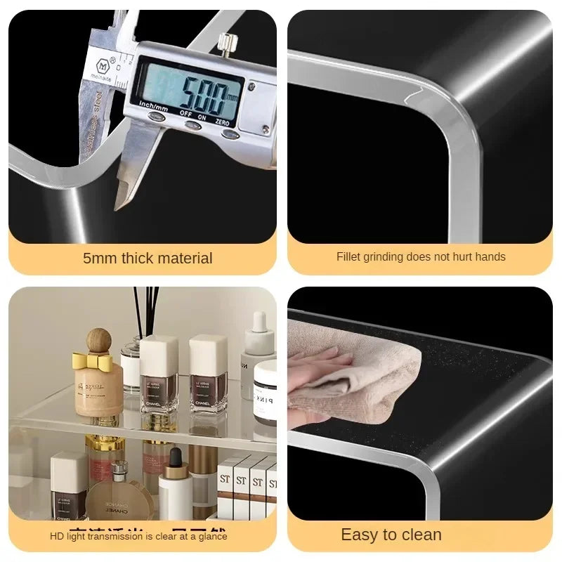 5mm Clear Acrylic Desktop Storage Rack – Cosmetics & Display