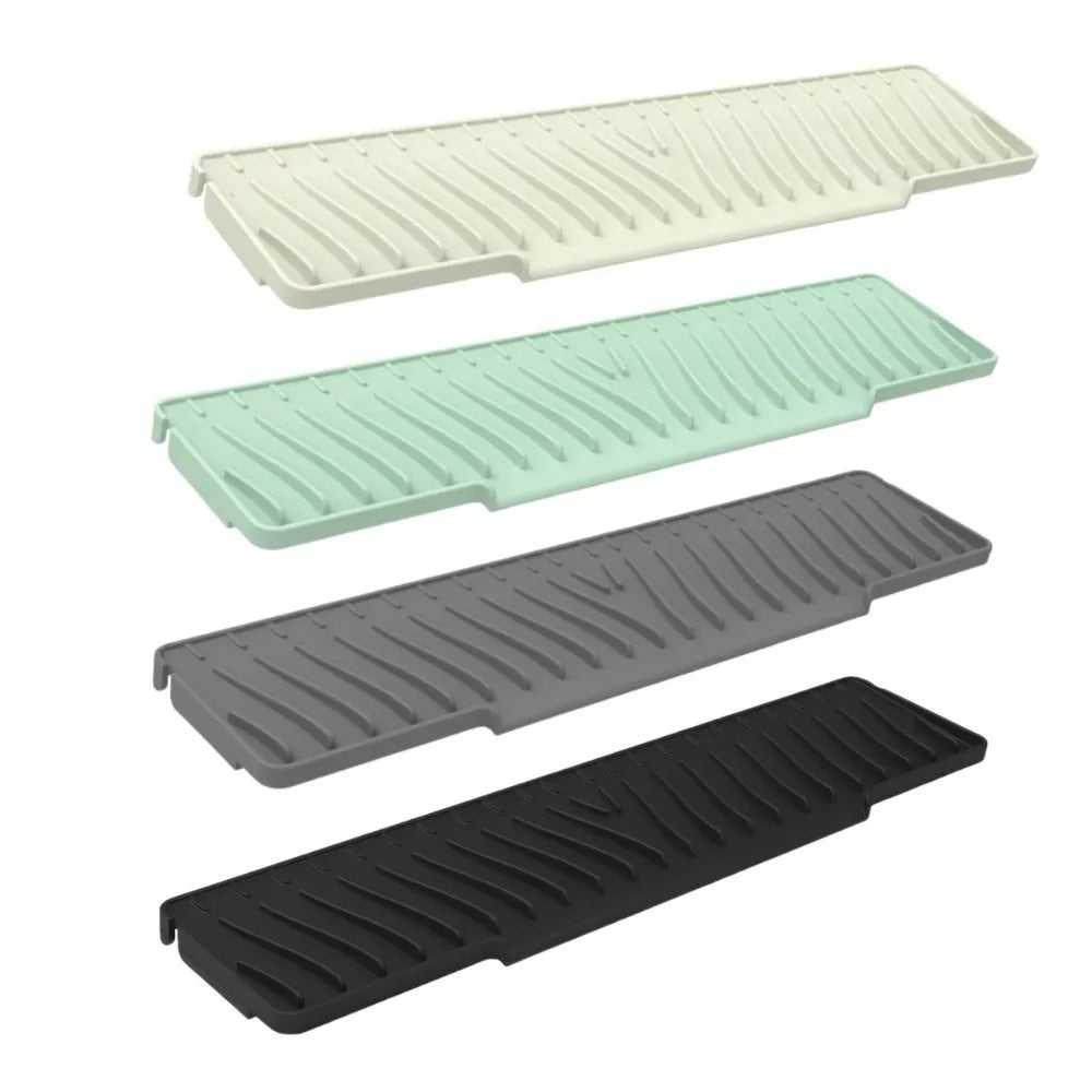 New Silicone Drain Mat 45cm Lengthen Anti-slip Kitchen Sink Holder Faucet Accessories Sink Splash Guard Farmhouse Decor Oasis Select