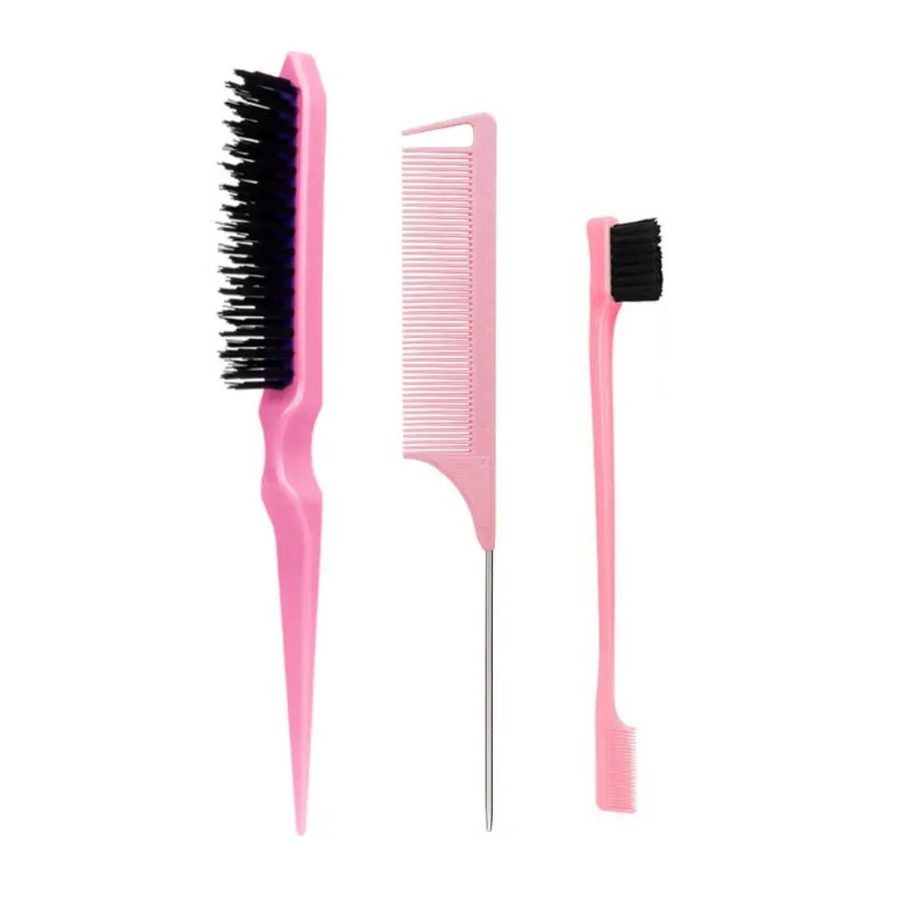 5pcs Hairdressing Tools Pointed Tail Comb Dual Head Eyebrow Brush Triple Row Comb Coiler Hair Salon Styling Comb Oasis Select