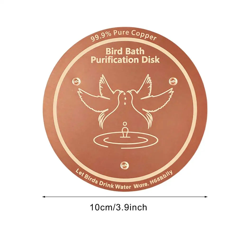1PC Bird Bath Copper Disk Purification Disk Garden Outdoor Feeder Tray Cleaner Bird Bath Water Fountain Fishpond Lawn Backyard Oasis Select A