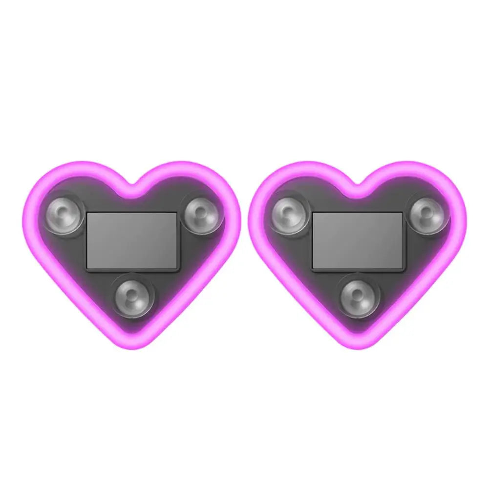New car solar triangle window heart-shaped light emitting heart-shaped atmosphere light interior wiring free LED atmosphere lamp Oasis Select pink 2pcs