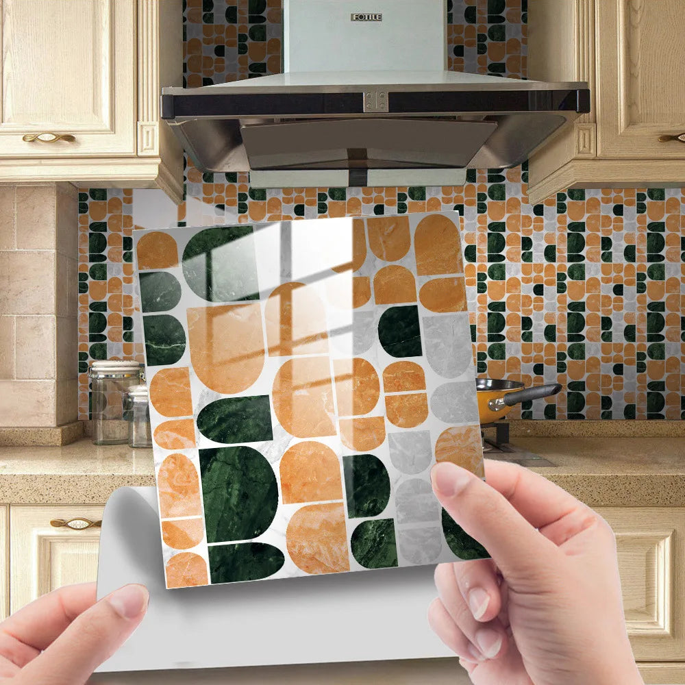 The Thickened Film-coated Crystal Texture Decorative Self-adhesive Paper Wallpaper with Marble-patterned Tiles Wall Stickers Oasis Select DLS090 30x30cm-10 pieces