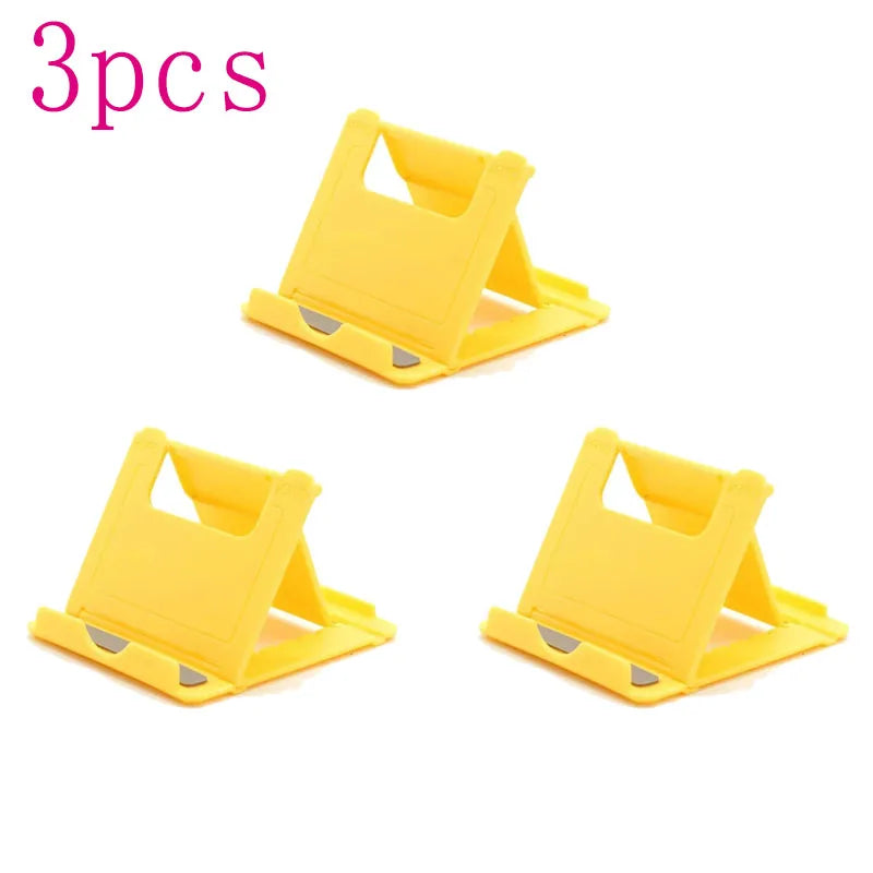 1/2/3Pcs Phone Desk Stand For Mobile Phone Tripod For iPhone Xsmax 12 13 Pro Huawei Xiaomi Mi 9 Plastic Foldable Desk Holder Oasis Select 3pcs Yellow