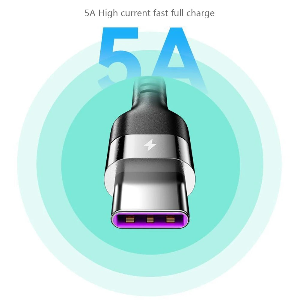 Retractable 5A Fast Charging Cable USB-C Micro USB Lightning