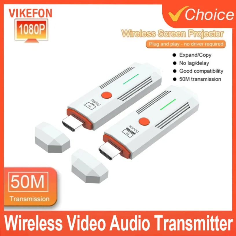 1080P 50M Wireless Video Transmitter and Receiver kit TV Stick Dongle Adapter For TV Box Monitor Projector PC HDMI-Compatible Oasis Select