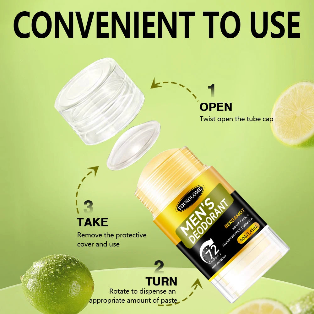Men Sandalwood Deodorant Stick Anti Sweating Keep Drying Lasting Fragrance Remove Armpit Odor Underarm Refresh Sticks 1/2/4set Oasis Select