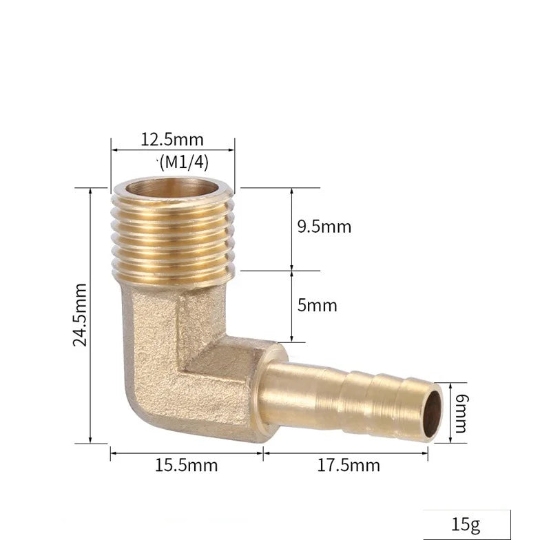 Brass Hose Fitting 4mm-19mm Barb Tail 1/8" 1/4" 1/2" 3/8" BSP Female Thread Copper Connector Joint Coupler Adapter Oasis Select 2cent male 6MM-
