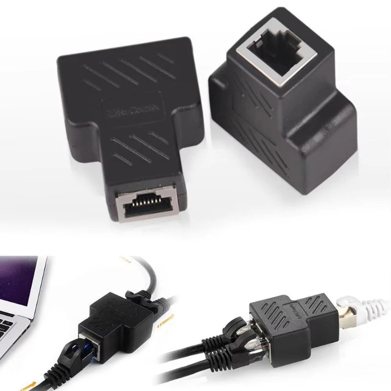 1/2/4/6pcs Cable Ethernet Cable Extender Network Connector 1 To 2 Ways Docking Plug RJ45 Splitter Adapters Cables Connectors Oasis Select