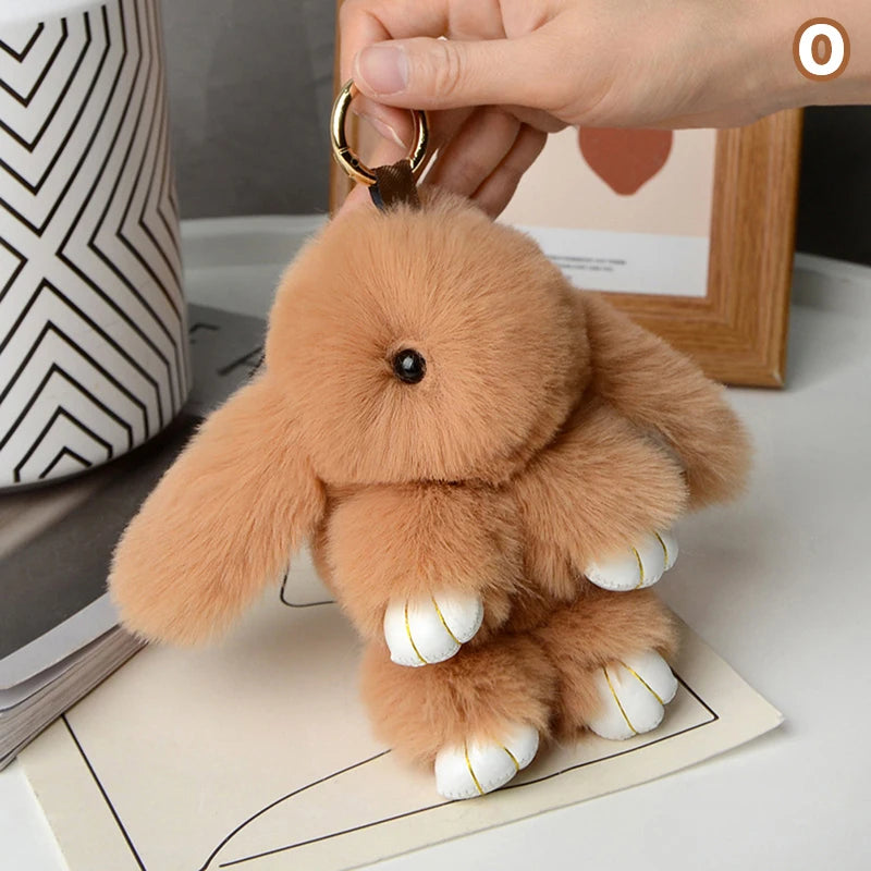 Gifts Rabbit Fur Keychain Women Bag Car Key Chain Pendant Decoration