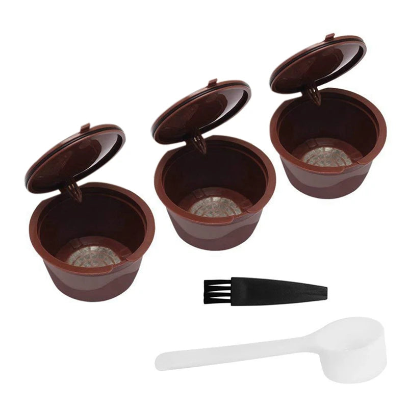WISH 6-Piece Set For Coffee Machine With Refillable Coffee Capsule, Spoon And Cleaning Brush, High Quality Filter. Oasis Select
