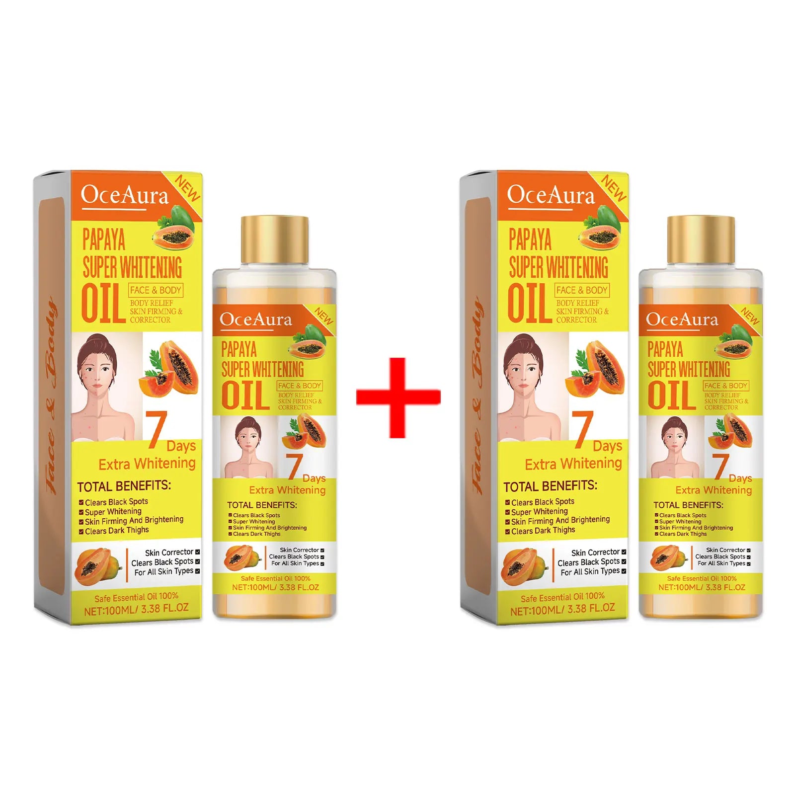 Papaya Face Body Moisturizer Oil Brightening Firming Skin Improve Dullness Anti Sagging Remove Blemish Super Body Whitening Oil Oasis Select 200ml boxed