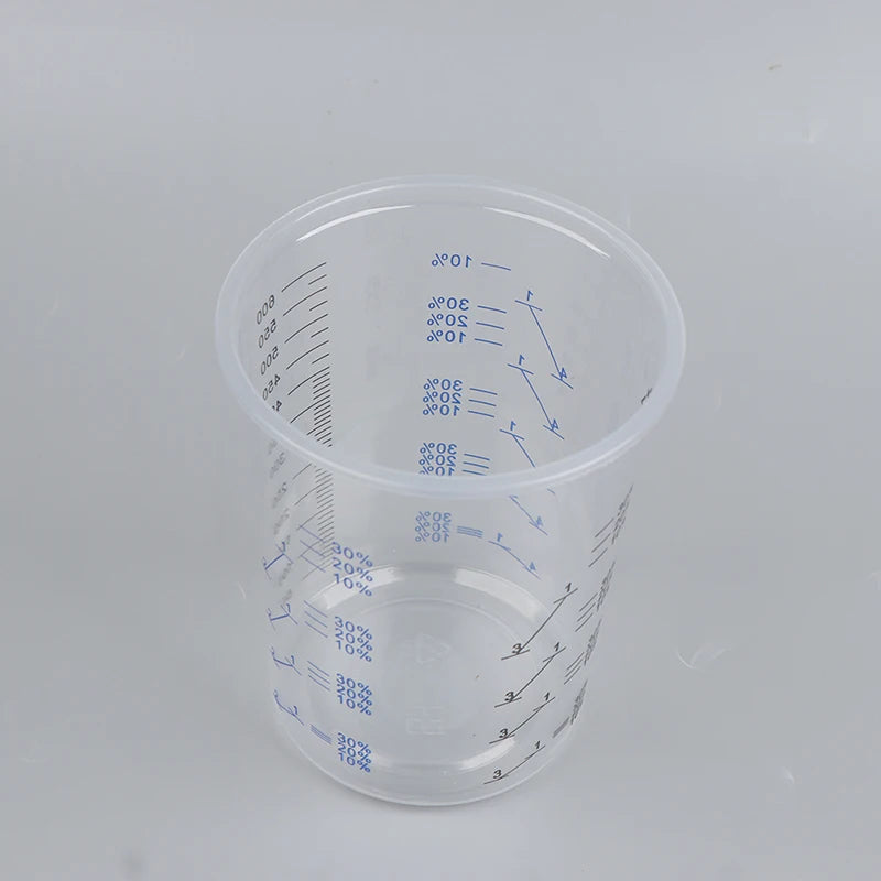 10/50Pcs 600ml Disposable Clear Plastic Paint Mixing Cups Mixing Pot Paint Mixing Calibrated Cup Accurate Paint Liquids Oasis Select