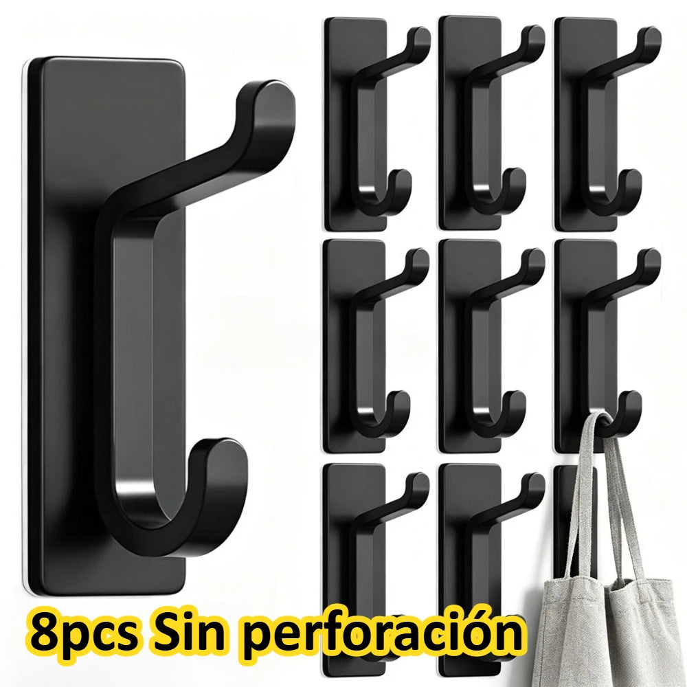 8pcs No Drill Traceless Invisible Hooks Heavy Duty Stainless Steel Wall Hooks Waterproof Self Adhesive Hangers,sin Perforación Oasis Select