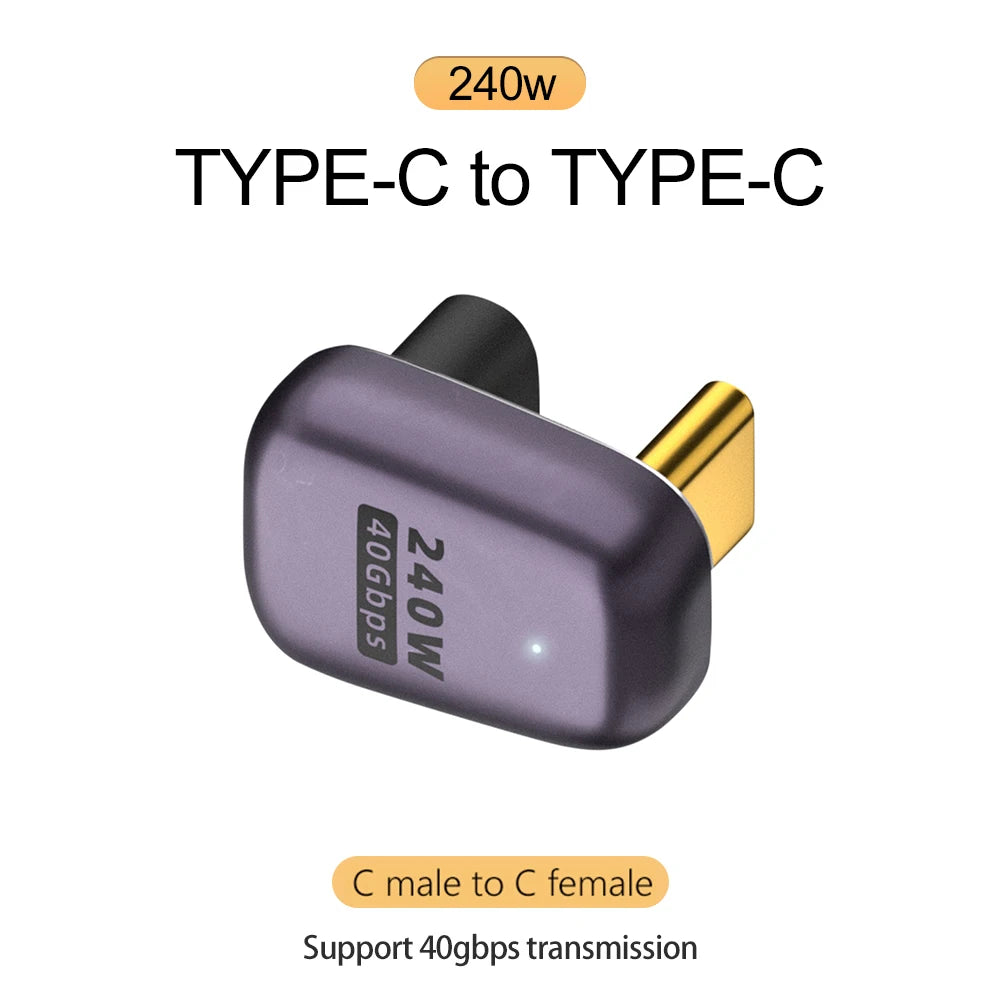USB4.0 Type-C OTG Adapter 240W 40Gbps 8K 90/180° Elbow USB-C OTG Adapter Oasis Select Type 8