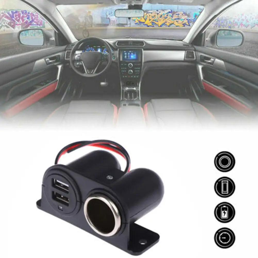 Dual USB Car Cigarette Lighter Adapter – Fast Charging 3.1A