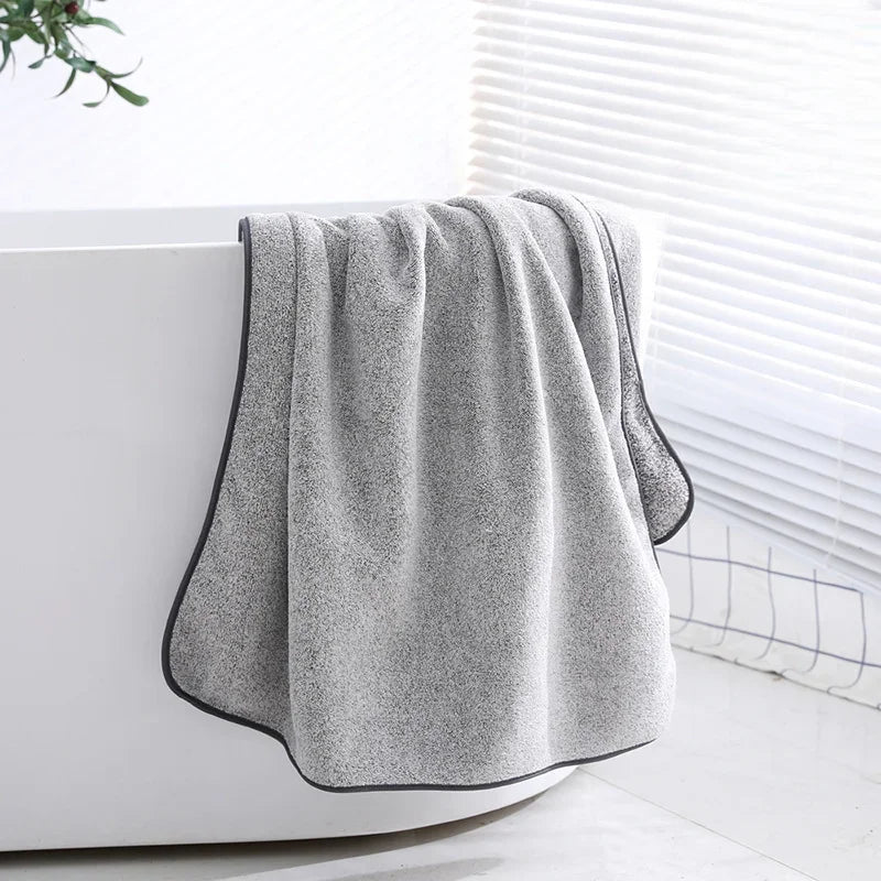 Thickened Bath Towels for The Body Microfiber Towel Soft and Absorbent Washcloths for Hand Face Bath Spa Yoga Fitness Home Oasis Select Grey 70x35cm