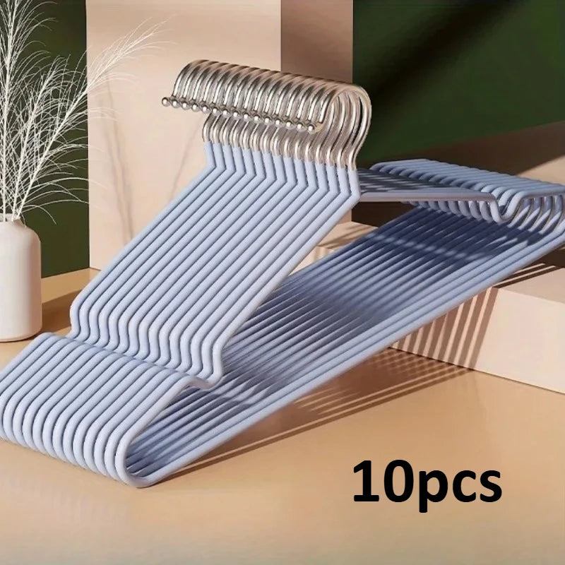 10pcs Metal Clothes Hangers, Heavy Duty Anti-Slip for Closet & Boutique - Space Saving Home Garage Organizer, Durable Storage Oasis Select 10pcs blue