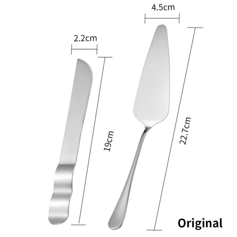 8-Pc Rose Gold Stainless Steel Wedding Cake Knife Set Cake Knife Set Oasis Select