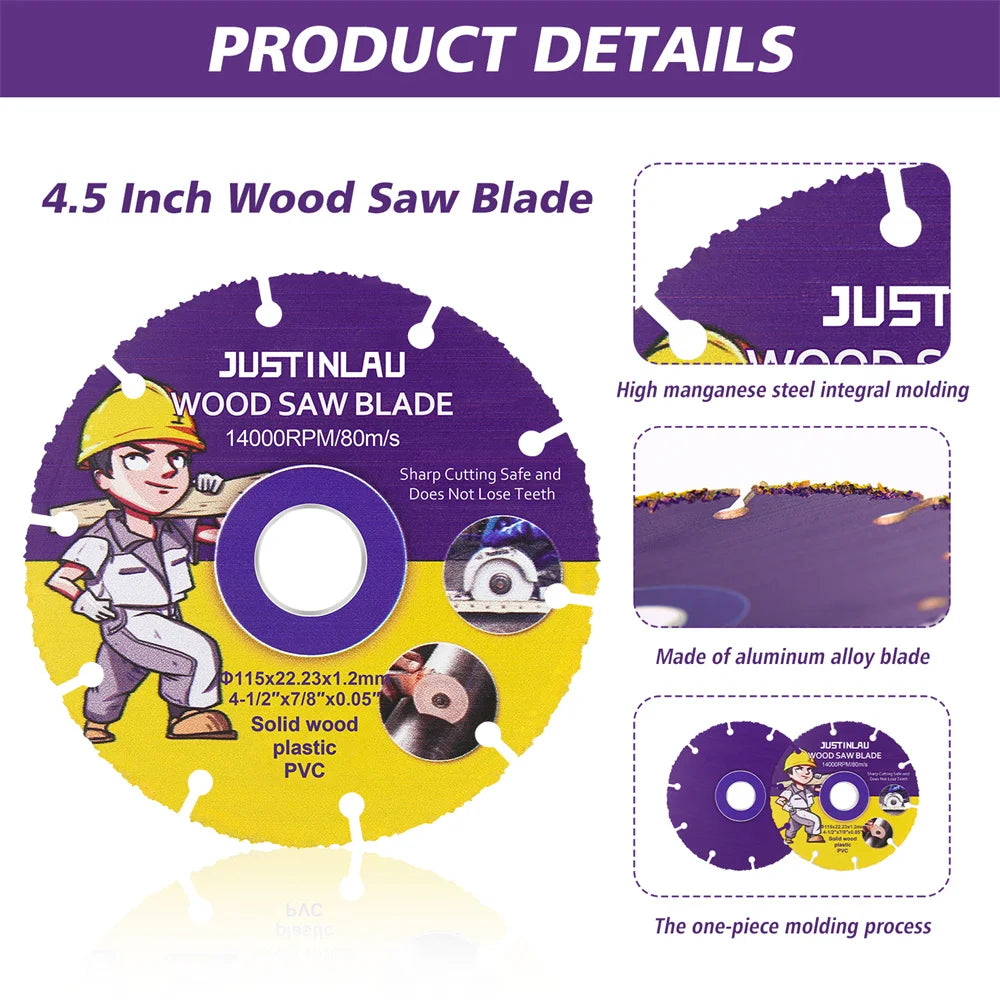 JUSTINLAU 115mm/125mm Circular Saw Blade Wheel Discs For Wood Cutting Carbide Cutting Disc Woodworking Saw Blade Oasis Select