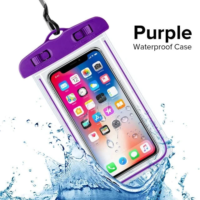 Swimming Bags Waterproof Phone Case Water proof Bag Mobile Phone Pouch PV Cover for iPhone 12 Pro Xs Max XR X 8 7 Galaxy S10 Oasis Select Purple