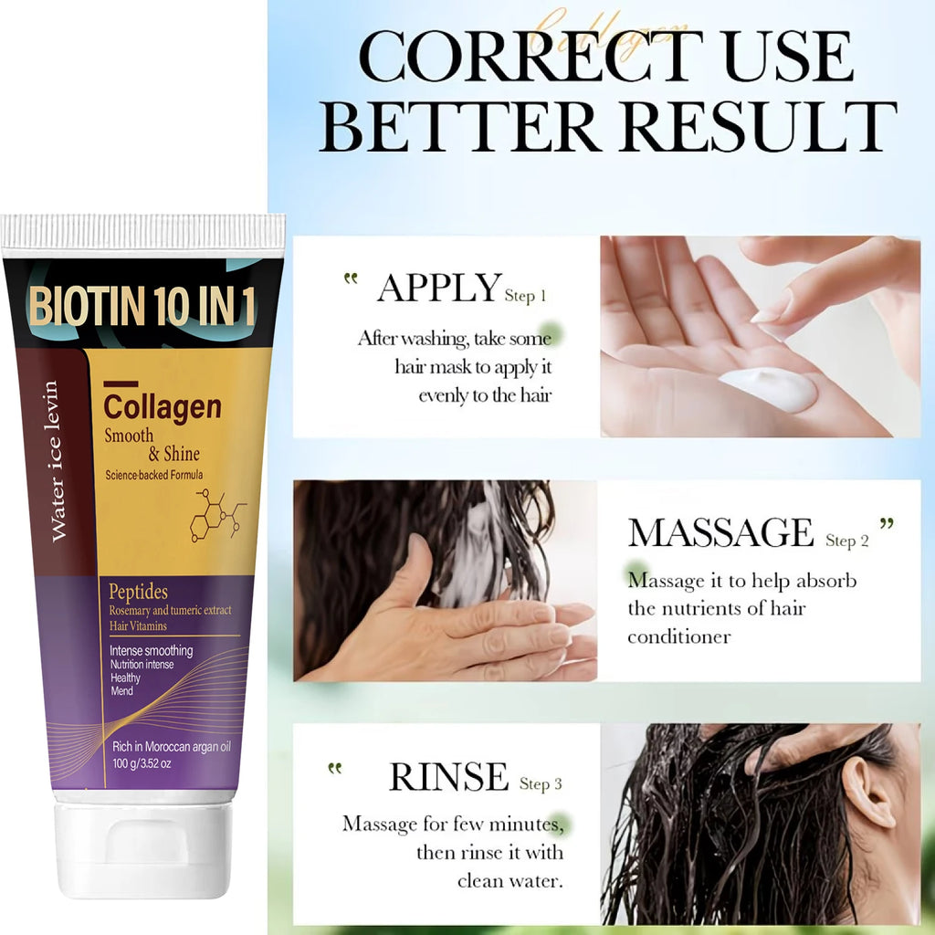 10-in-1 Biotin Hair Mask – Keratin & Collagen All Hair Types Deep Conditioning Hair Mask Oasis Select