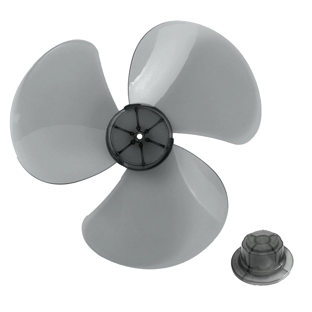 16Inch 3 Leaves Plastic Fan Blade With Nut Coverfor Standing Pedestal Floor Table Fanner Electric Fan Accessories Oasis Select Black