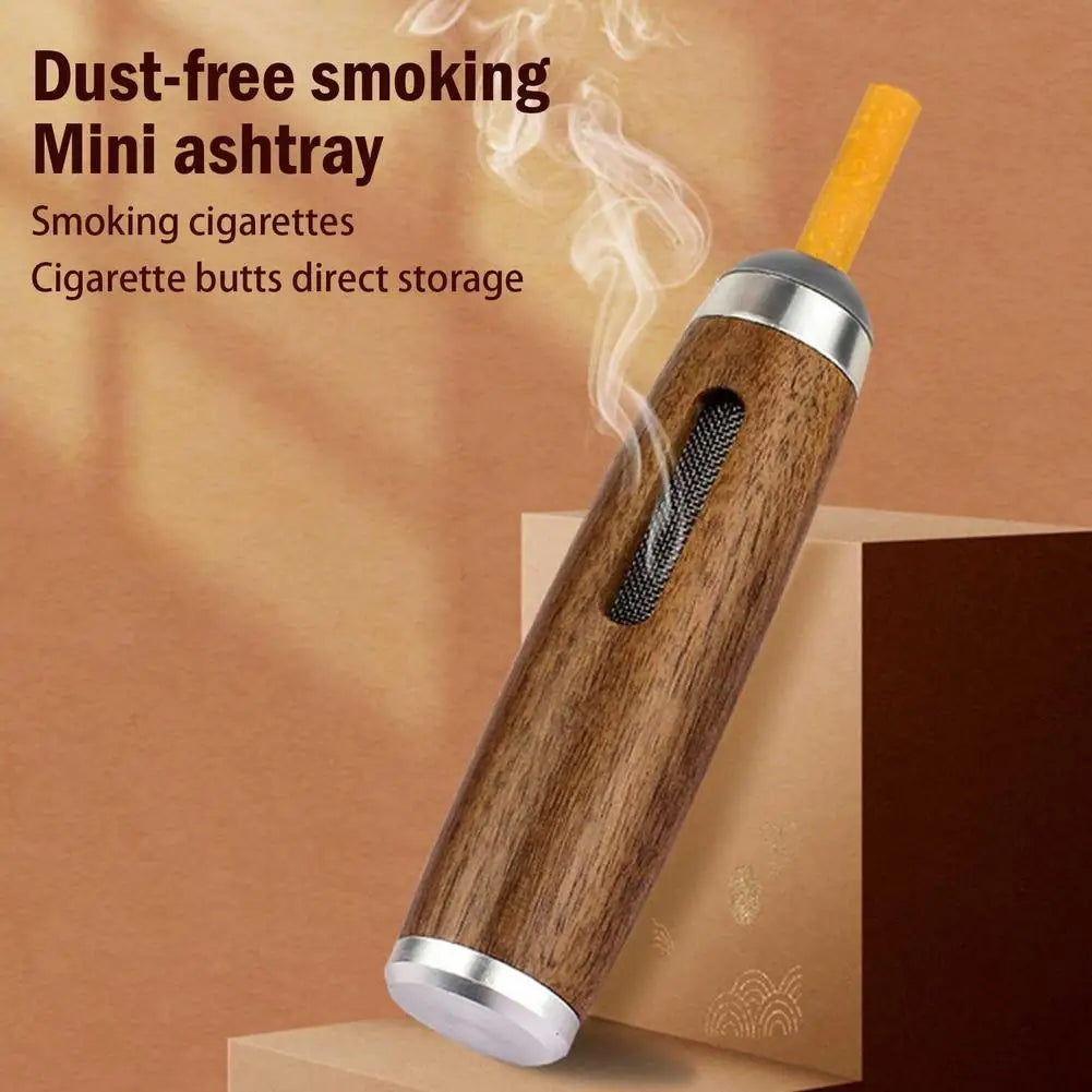 Mini Walnut Car Ashtray – Ashless Cigarette Holder | Portable Car Ashtray Oasis Select