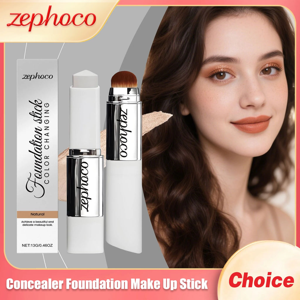 ZEPHOCO Concealer Foundation Make-Up Stick Dark Skins Tone Ivory Wh-ite Natural Color Transparent Light Foundation Make-Up Stick Oasis Select