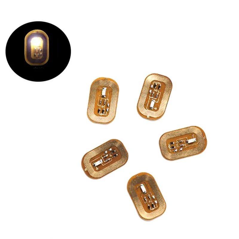 5Pcs NFC Flash Nail Sticker LED Bare Chip Intelligent Luminous Nail Lamp Nail Sticker Enhancement, White Light Oasis Select