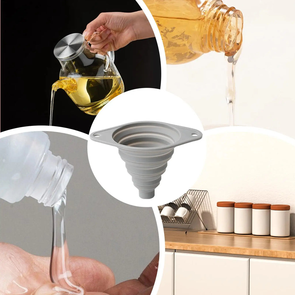 Small Kitchen Funnel Folding Filler for Filling Bottles Silicone Funnels for Bottles Canning Cooking Water Powder Transfer Oasis Select