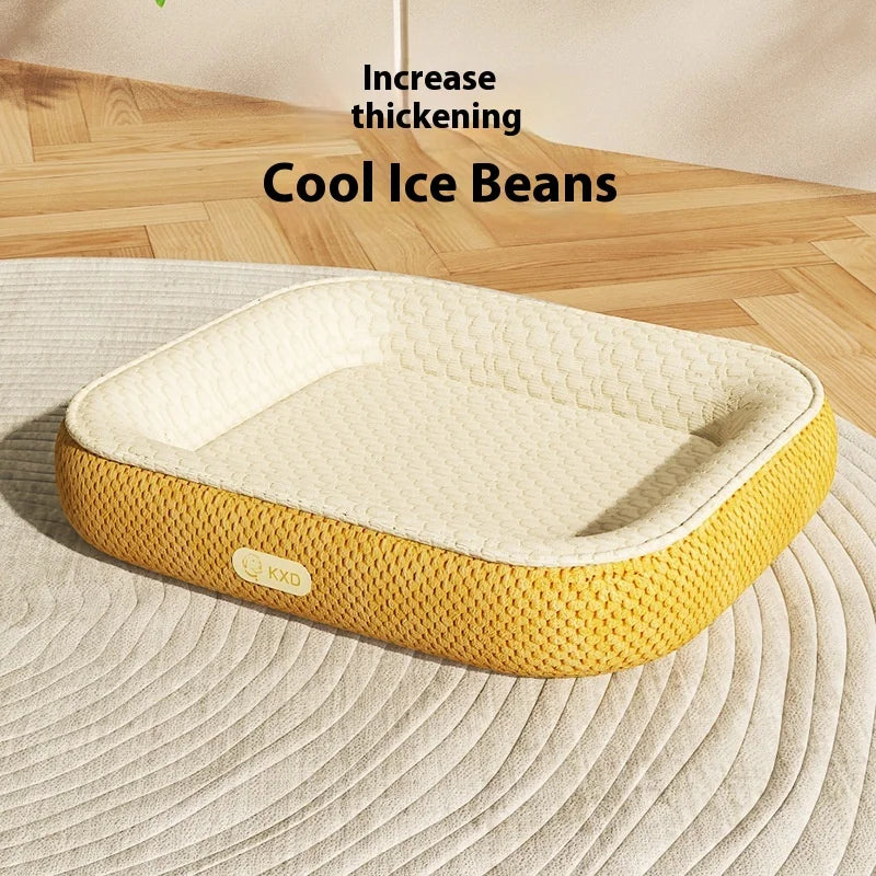 Ice Bean Cooling Dog Bed - Summer Cool Pet Mat for Cats & Dogs, 4 - Season Universal, Car & Home Use Oasis Select